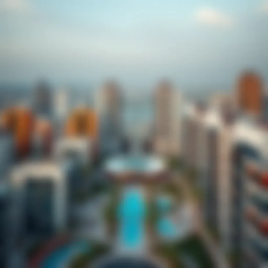 A panoramic view of Jumeirah Garden City showcasing modern architecture