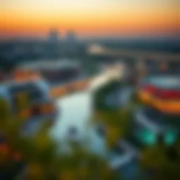Panoramic view of Riverland Dubai highlighting its thematic zones