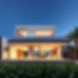 Exterior view of the Creek Harbour sales office showcasing modern architecture