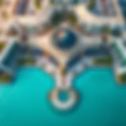 Aerial view showcasing the stunning architecture of The Address Jumeirah Resort and Spa