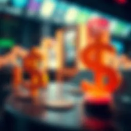 Currency exchange concept with USD and AED symbols