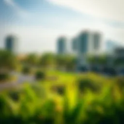 Scenic view of Dubai Hills showcasing its lush greenery and modern architecture