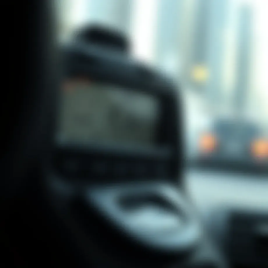 Detailed view of a Dubai taxi meter showing fare calculation