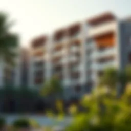 Modern Emaar staff accommodation building showcasing architectural design