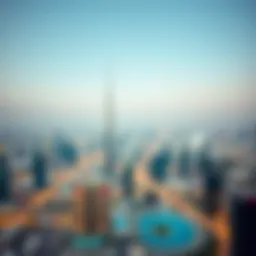 Panoramic view of Dubai skyline
